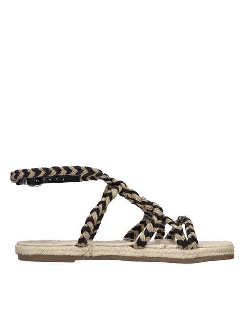 Sandali flat in tessuto MANEBI' | F 7.5 Y0NERO-BEIGE